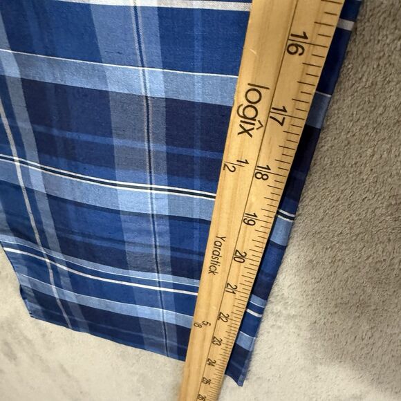 NWT Ralph Lauren Women's 2P Petite Plaid Blue 100% Silk Pants - Picture 7 of 11